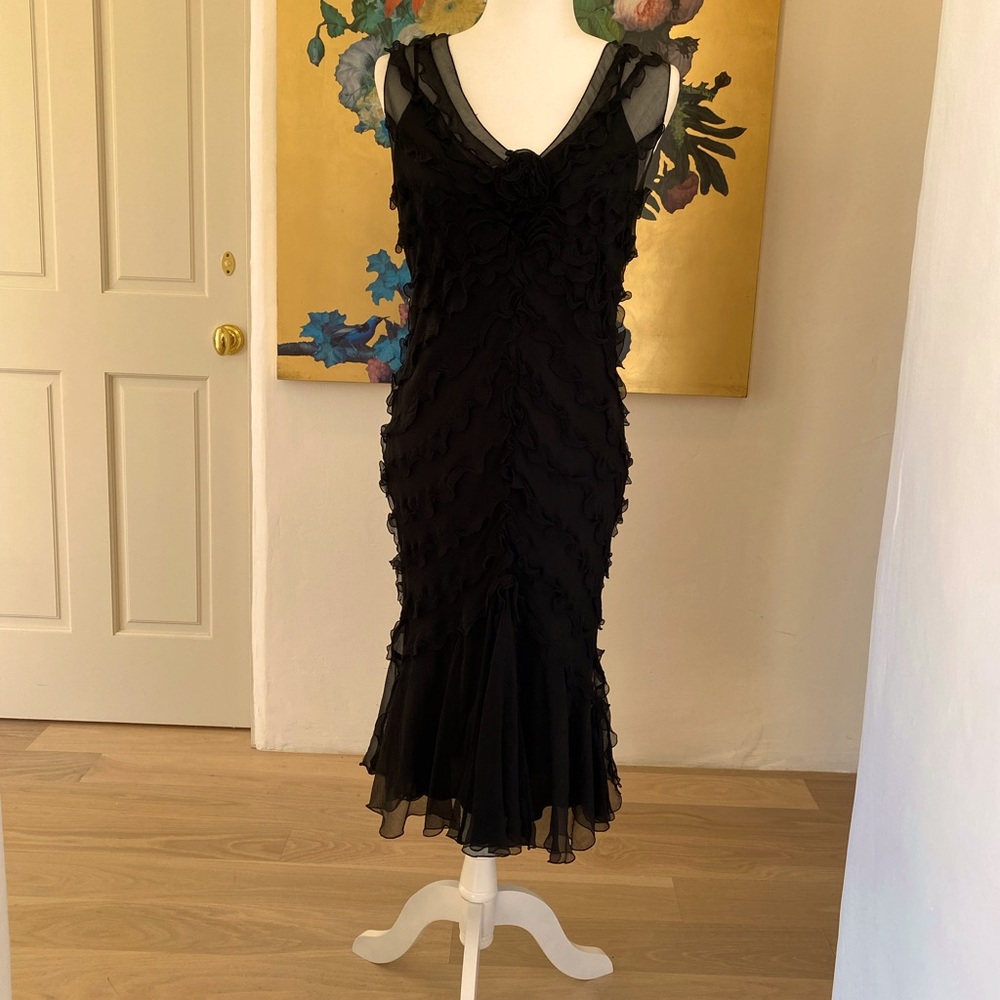 MaxStudio Easy slip Elegant Special Occassion ruffle chiffon dress